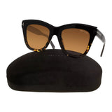 Tom Ford Sunglasses FT0685 05E Julie Black/Havana/Gold Square Women's