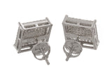 Men's Sterling Silver 11mm X 11mm Square Stud Earrings