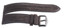 Fossil Men's 22mm x 20mm Brown Leather Watch Band Strap With Grey Buckle
