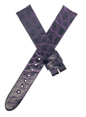 Montblanc 15mm x 14mm Purple Alligator Leather Women's Watch Band Strap FDB
