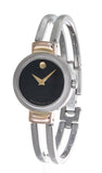 Movado Women's Black Dial Two-Tone Stainless Steel Bracelet Watch