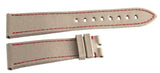 Genuine Graham 24mm x 20mm Beige Genuine Fabric Watch Band Strap W/Red Stitching