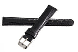 Invicta Womens 16mm Black Lizard Patent Leather Silver Buckle Watch Band