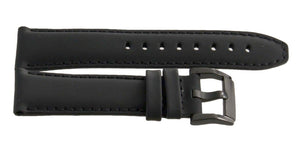 Movado Bold 18mm x 16mm Women's Black Genuine Leather Black Buckle Watch Band