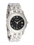 Gucci Womens Black Dial Stainless Steel Bracelet Quartz Watch YA005302