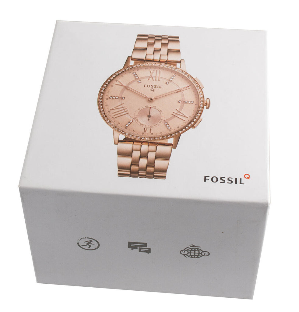 Fossil Q Hybrid Virginia Rose Gold Tone Stainless Steel Smartwatch FTW Kipliani