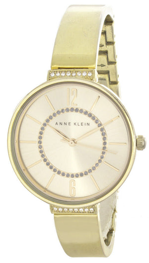 Anne Klein Women's Gold Tone Dial Gold Tone Metal Bangle Bracelet Watch AK/2584
