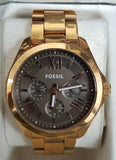 Fossil Womens Cecile Brown Dial Gold Tone Stainless Steel Bracelet Watch AM4533