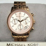 Michael Kors MK6077 Ritz Rose Gold Dial Rose Gold Stainless Chrono Women's Watch