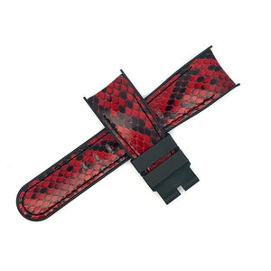 Corum 22mmx18mm Black and Red Rubber Watch Band Strap