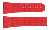 Omega Men's 27mm x 20mm Red Rubber Watch Band Strap