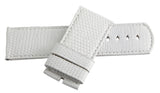 LOCMAN Men's 31mm x 30mm White Lizard Leather Watch Band Strap