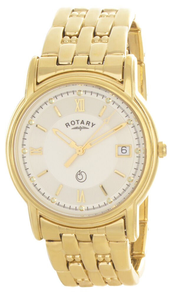 Rotary Men's Champagne Dial Gold Tone Stainless Steel Bracelet Watch UC371