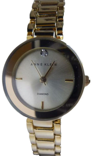 Anne Klein AK/2118CHGB Diamond Gold Dial Gold Tone Stainless Steel Women's Watch