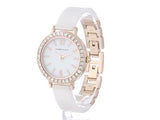 Anne Klein Womens AK/1442WTRG White Ceramic Bangle Watch