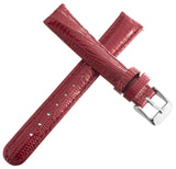 Invicta Womens 16mm Shiny Red Leather Watch Band Strap Silver Pin Buckle