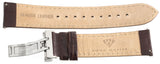 Aqua Master Mens 22mm Brown Leather Watch Band Strap W/ Stainless Steel Buckle