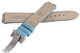 Aqua Master 19mm Widens to 23mm Turquoise Leather Special Watch Band Strap