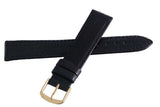 Wittnauer Womens 18mm x 16mm Black Lizard Leather Gold Buckle Band