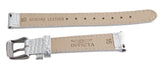 Invicta Women's 16mm x 15mm Silver Leather Watch Band Strap Silver Buckle