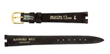 Raymond Weil 13mm Women's Dark Brown Leather Watch Band Gold Buckle