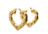 Gold tone Women's Heart Hoops Earrings