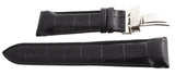 Genuine Techno Master 24mm Black Leather Watch Band Strap