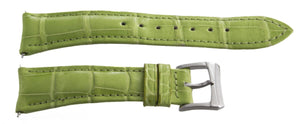 Raymond Weil 20mm x 16mm Light Green Alligator Leather Silver Buckle Watch Band