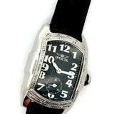 Invicta Women's Lupah Black Dial Black Leather Band Diamond Watch 2003