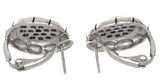 Two-Tone Black Onyx Sterling Silver 18mm Ladies Earrings