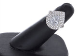 925 Sterling Silver Womens Pear Shape White Cubic Zirconia Ring Size 7