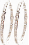 Sterling Silver Women's Silver-tone CZ Cubic Zirconia Hoop Earrings