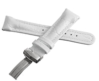 Joe Rodeo 20mm White Leather Watch Band Strap With Silver Tone Buckle