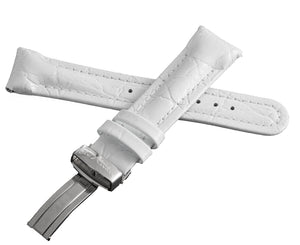 Joe Rodeo 20mm White Leather Watch Band Strap With Silver Tone Buckle