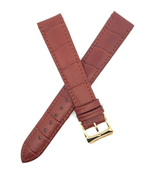 Raymond Weil 16mm Brown Leather Watch Band  Gold Tone Buckle