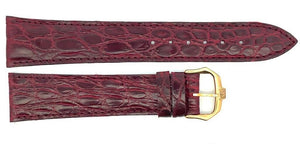 Raymond Weil 20mm  Burgundy Leather Watch Band Gold Buckle