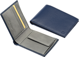 MONTEGRAPPA Wallet 3 CC with Coin Case - Blue & Grey A.72033.BJ