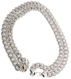 Sterling Silver Men's Pave Cz Cuban Link Chain 36"  10mm Wide 140 Gr