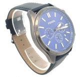 Fossil BQ2072 Blue Dial Black Leather's Chronograph Men's Watch