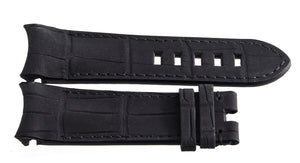 Montblanc Men's 22mm x 20mm Matte Black Alligator Leather Watch Band Strap FRK