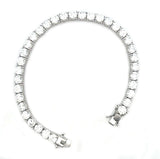 Sterling Silver Women's Cz Wrist Bracelet 8" long & 5mm Weight 19 gr.