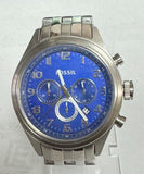 Fossil BQ1027 Asher Blue Dial Stainless Steel Chronograph Men's Watch