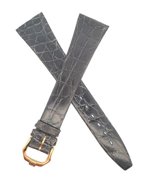 Raymond Weil 21mm x 14mm Gray Alligator Leather Gold Buckle Watch Band XL