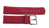 LOCMAN Men's 24mm Red Lizard Leather Watch Band Strap W/Silver Buckle