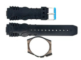 Aqua  Master  Gel Plastic Watch Strap Band 19MM with Cover BLack - W13