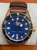 Armani Exchange AX1713 Covert Blue Dial Brown Leather Strap Men's Watch