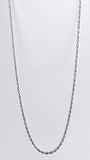 Unisex 3mm Sterling Silver Moon Cut Barrel 20 Inch Bead Chain Necklace