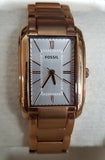 Fossil Adele Women's Silver Dial Rose Gold Stainless Steel Bracelet Watch ES2731