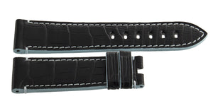 Genuine Arnold & Son 22mm x 20mm Black & Turquoise Leather Watch Band Strap