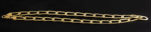 925 Sterling Silver Yellow Gold Paper Clip 8mm Chain Necklace 17.5 Inches Long